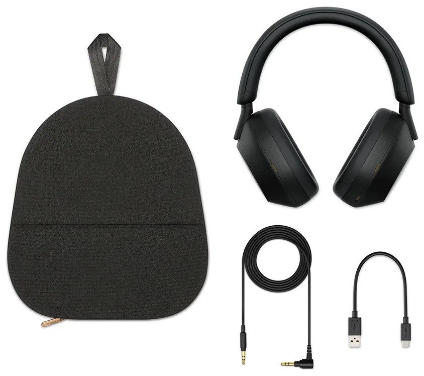 Беспроводные наушники Sony WH-1000XM5, mini jack 3.5 mm, Черный